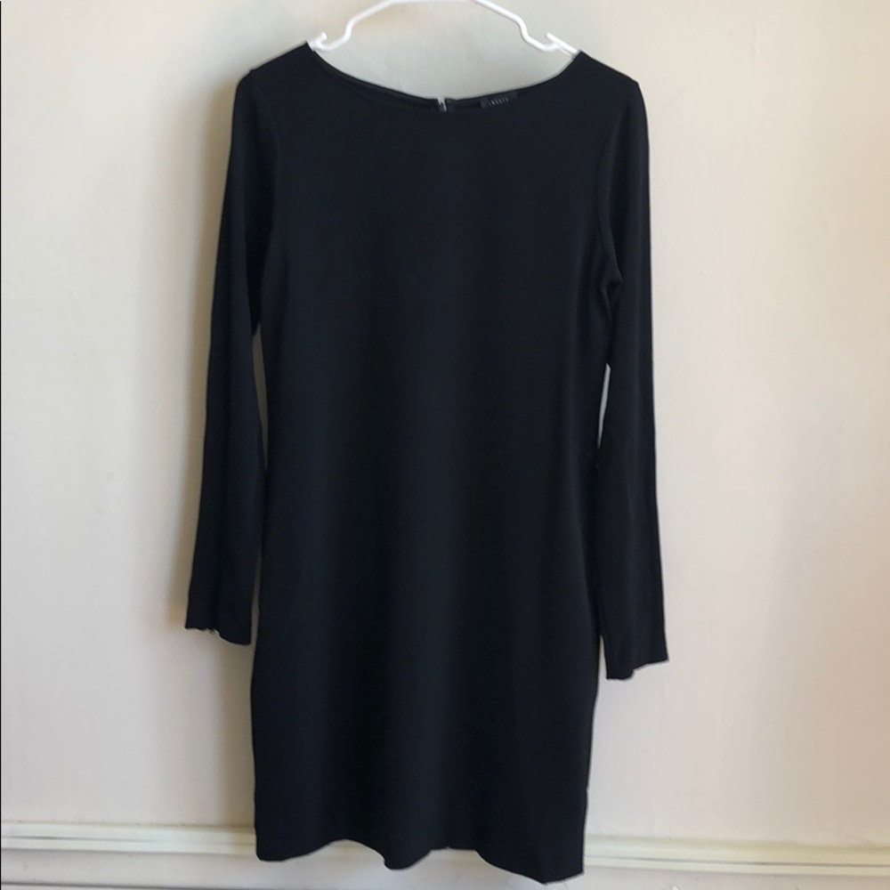 Theory Black Long Sleeve Dress with Zip Sleeves